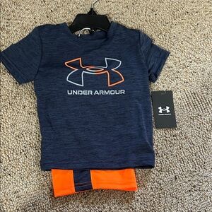 Under Armour Blue Tee with Orange Accents